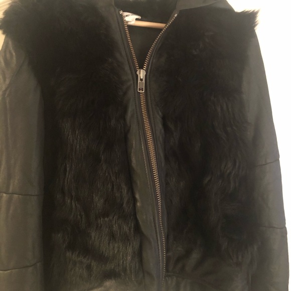 Brand New Black Fur/Shearling Jacket - Picture 1 of 4